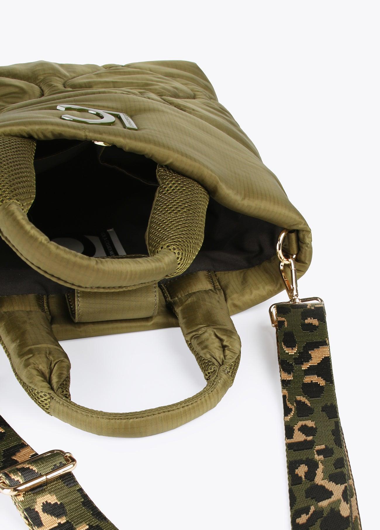 12427018-Quilted crossbody bag -Kaki