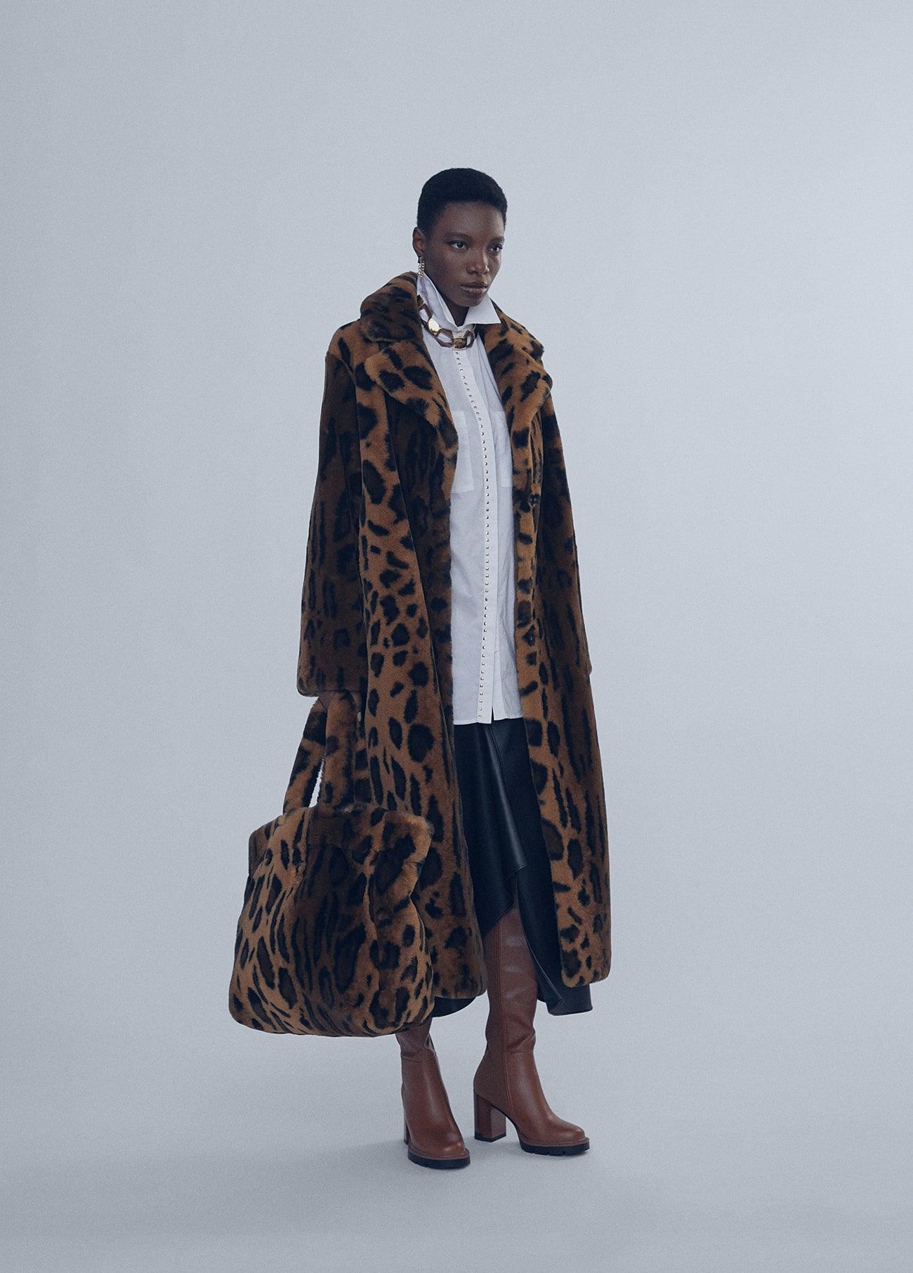 12470006-Animal print fur coat-Multi