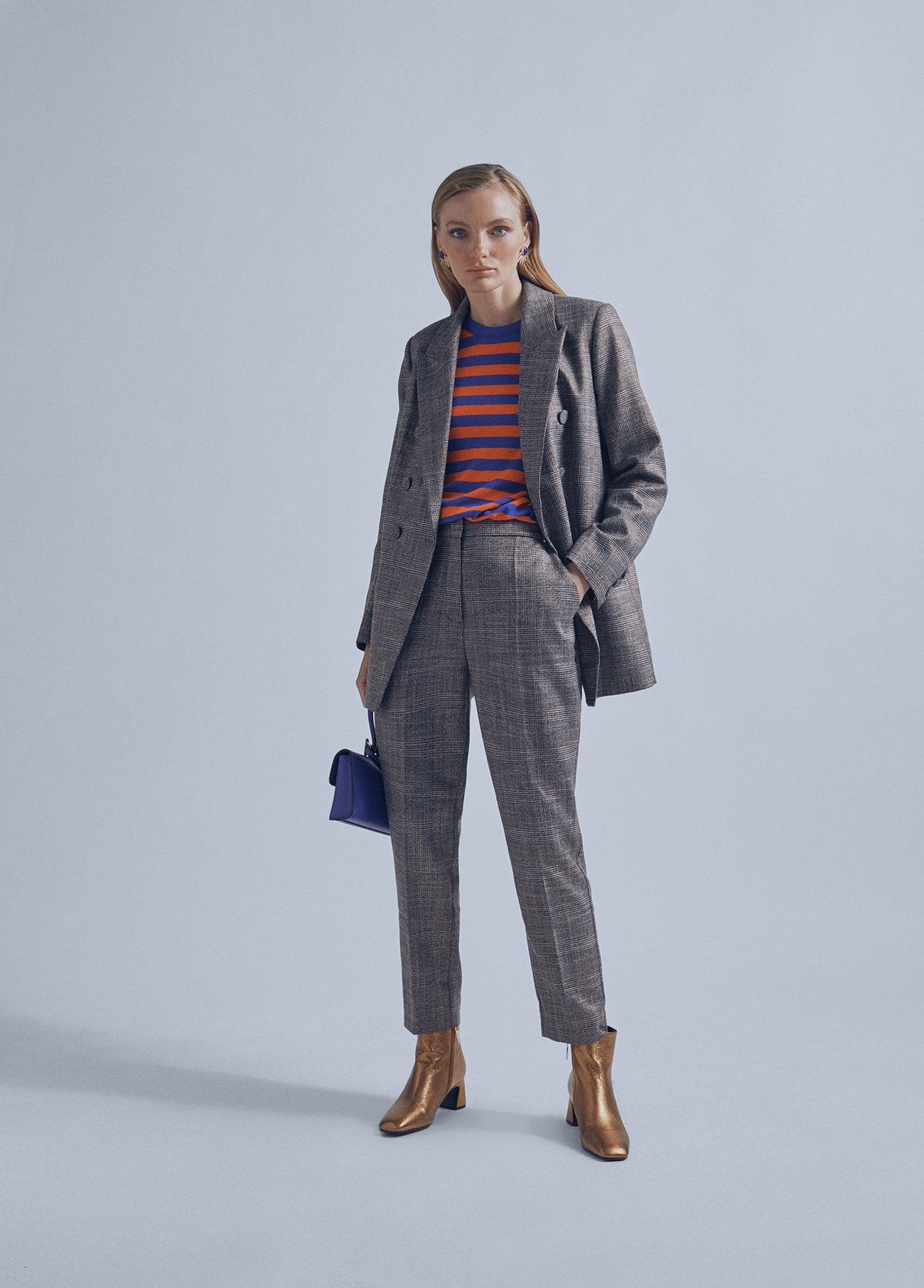 32467016-Lurex check trousers-Multi