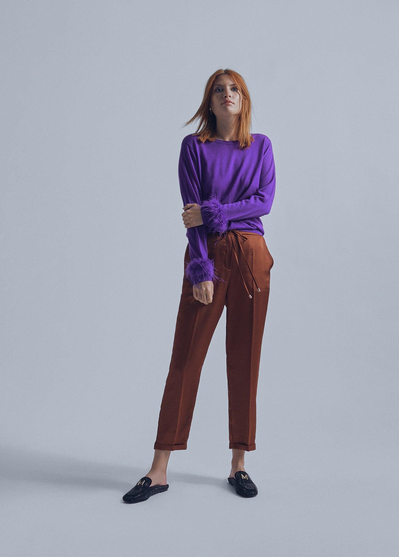 32467029-Satin joggers-Caramel
