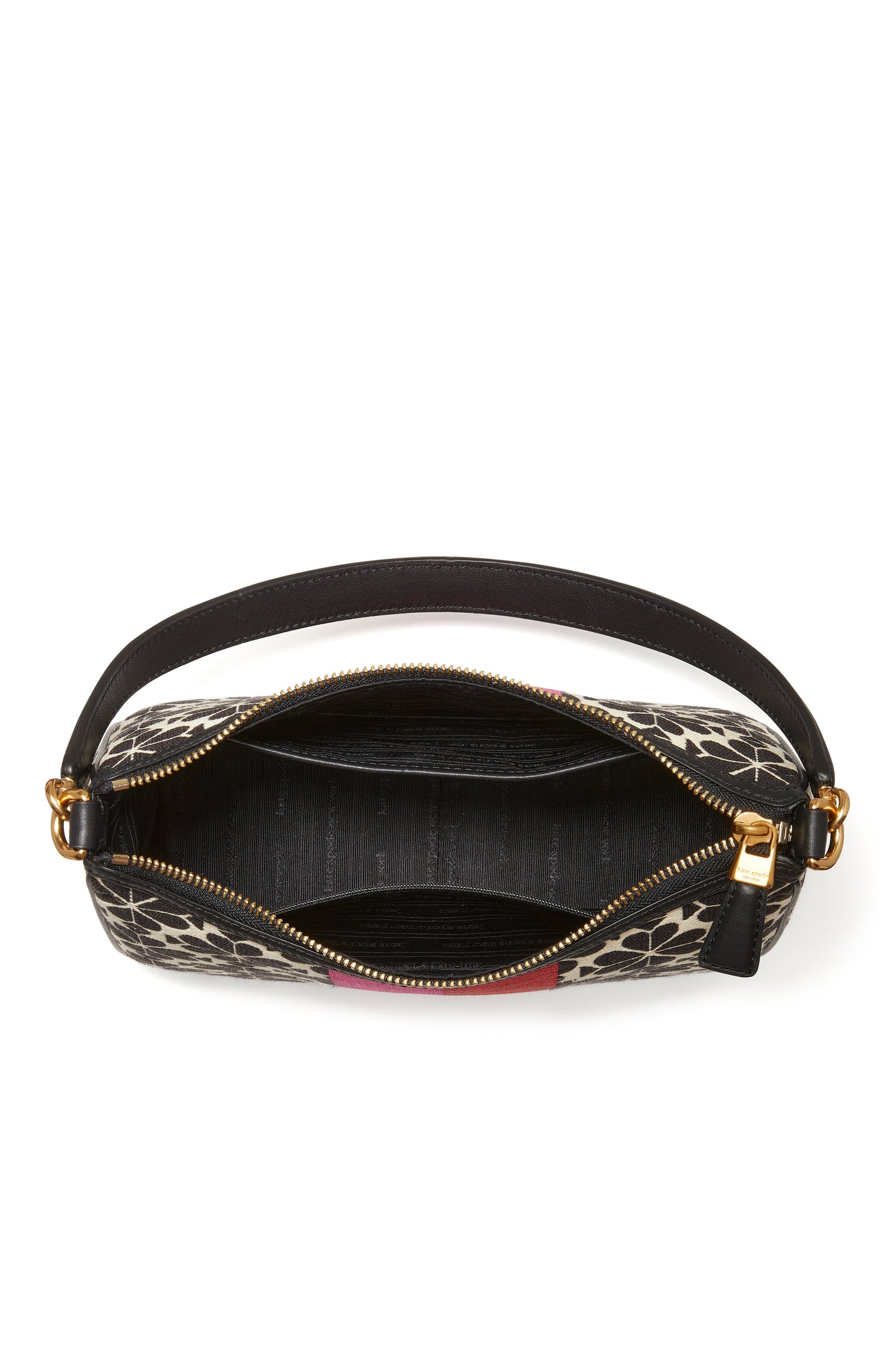 K9033-spade flower jacquard stripe sam small convertible shoulder bag-Cream Multi