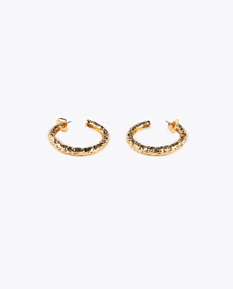 Textured gold-toned earrings