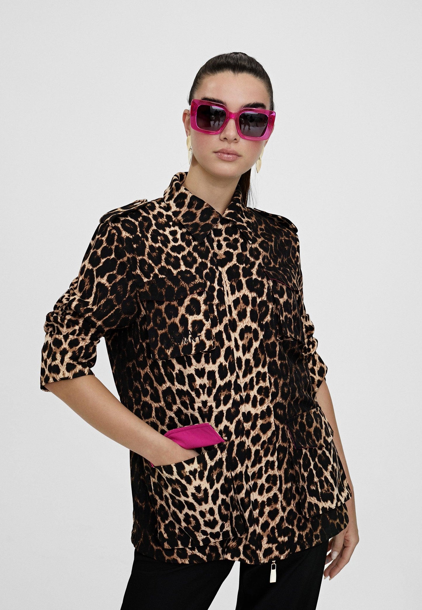 LS2402009-Black-Brown-Animal print jacket