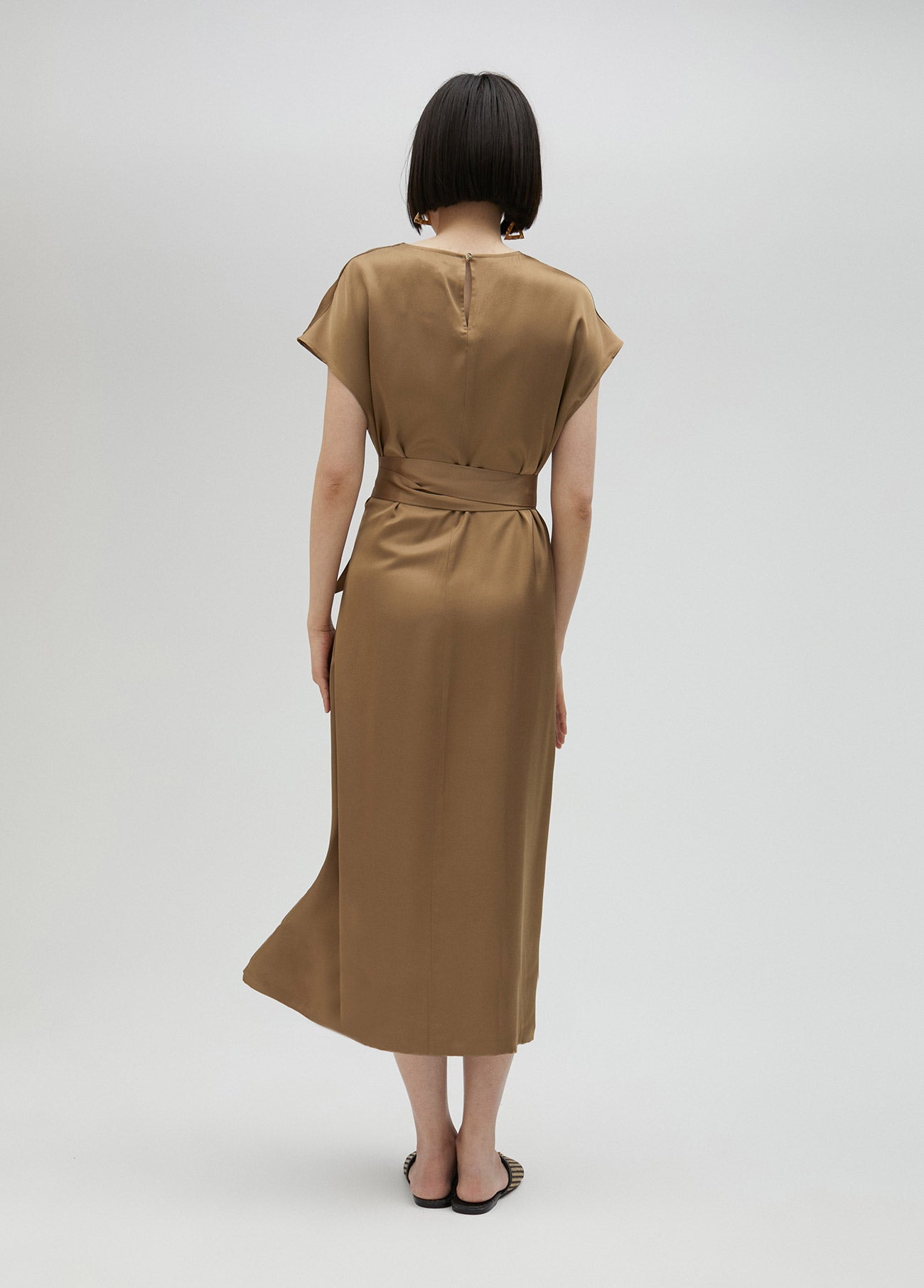 Knotted satin dress