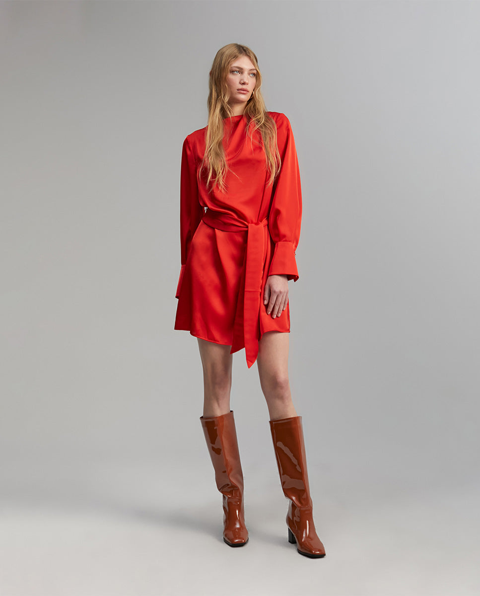 Short satin dress