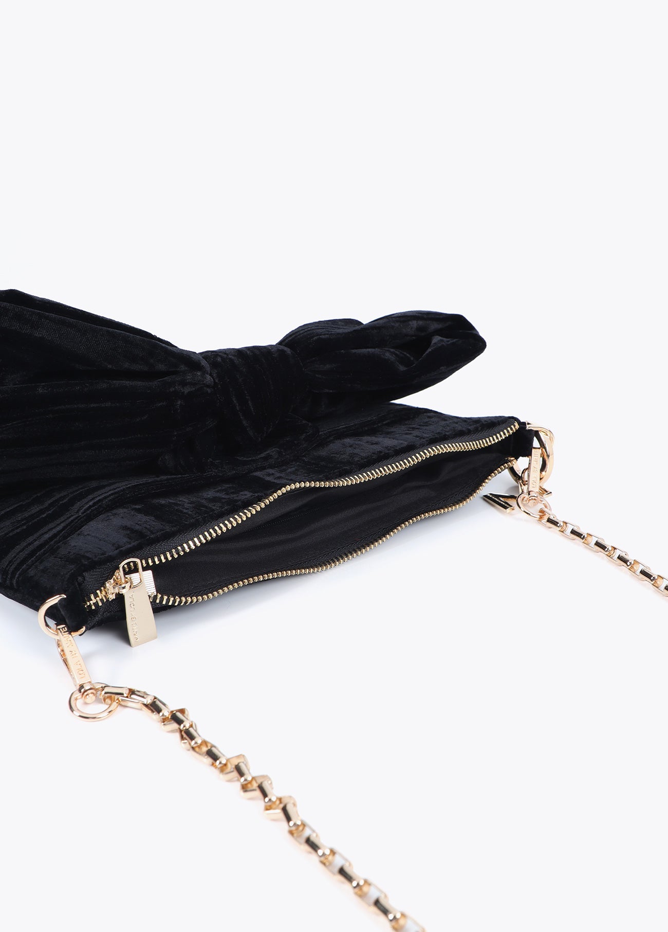 Velvet Handbag with Front Bow