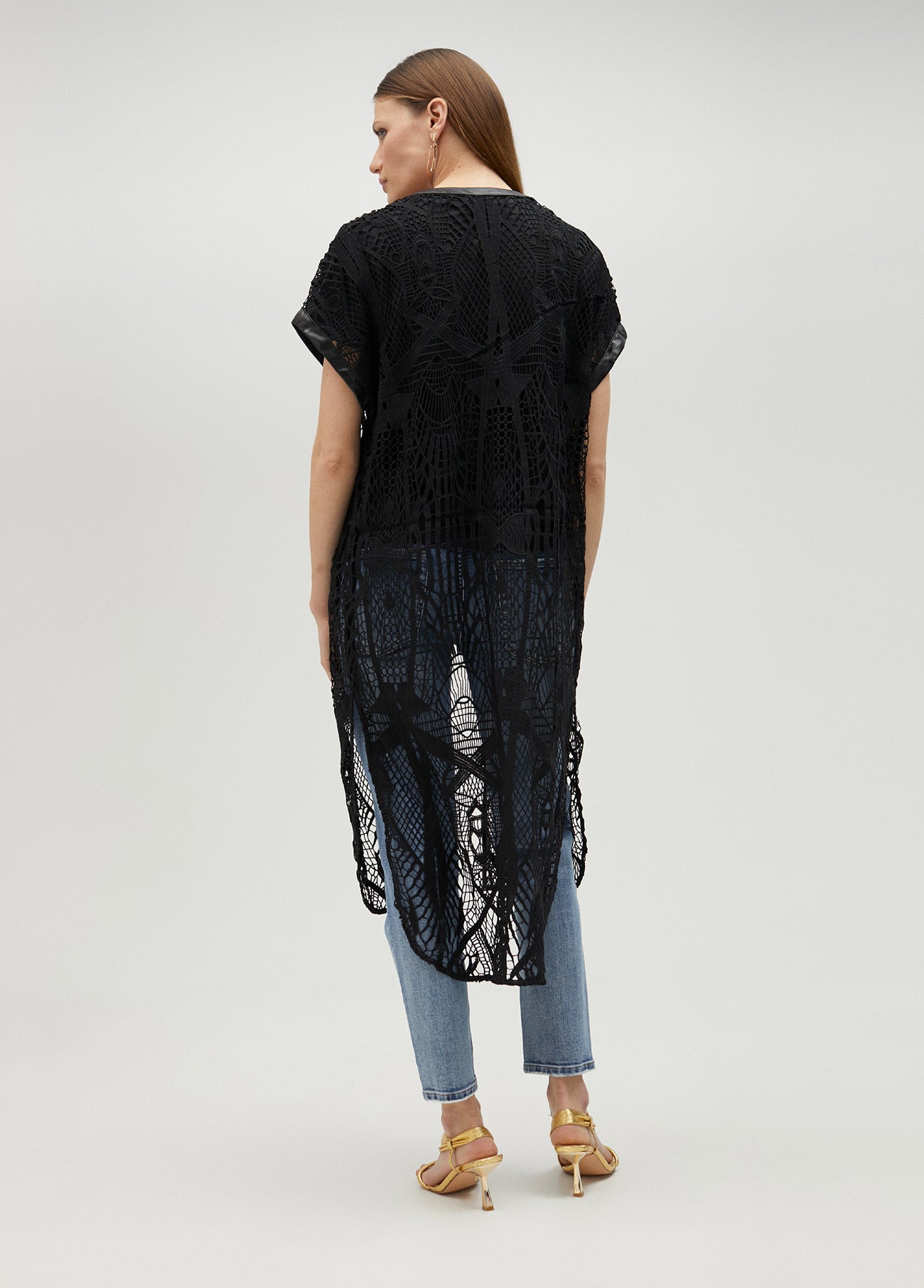 Openwork guipure lace shirt