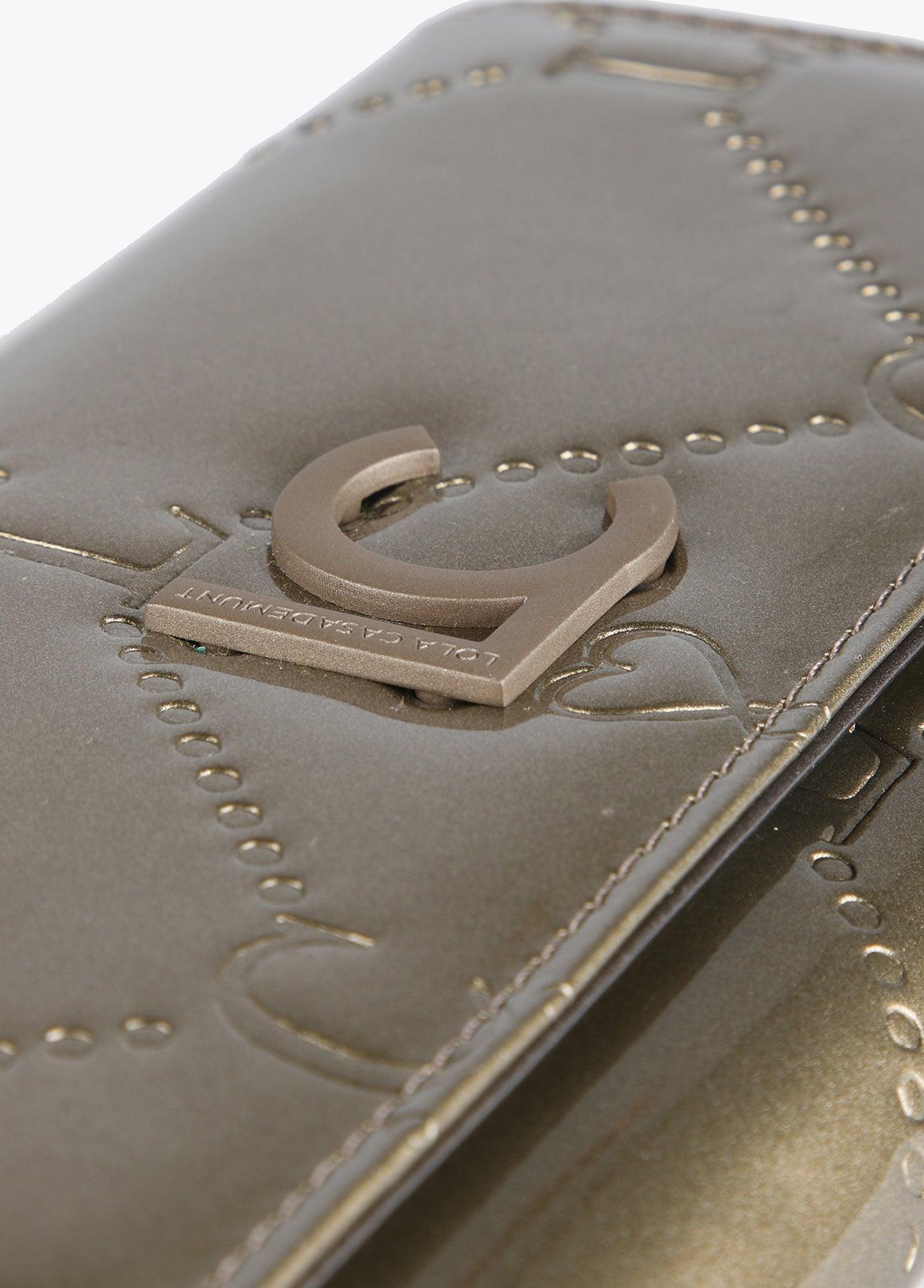12405006-Patent leather wallet-Golden