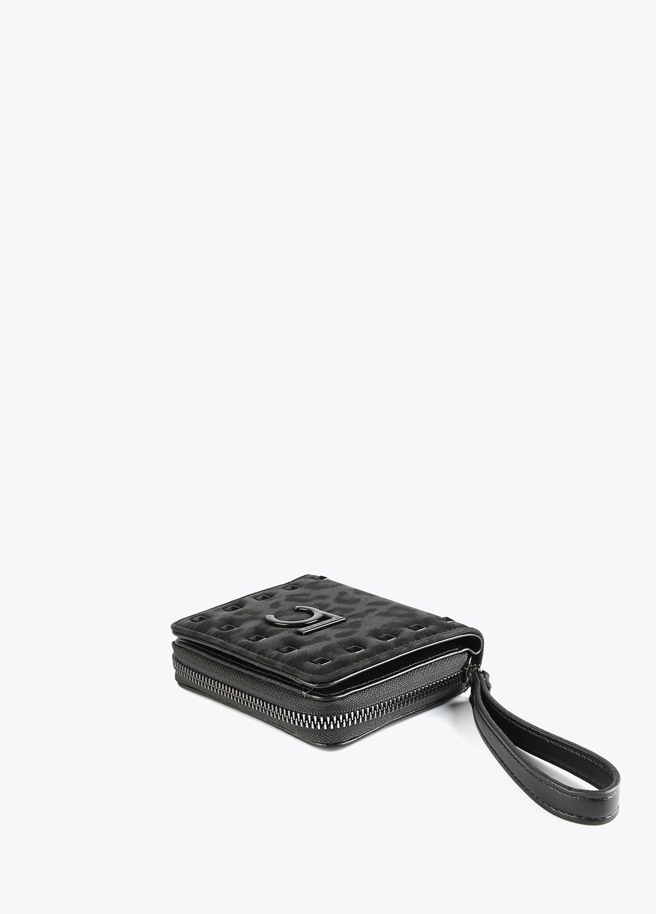 12405014-Animal print neoprene purse-Black