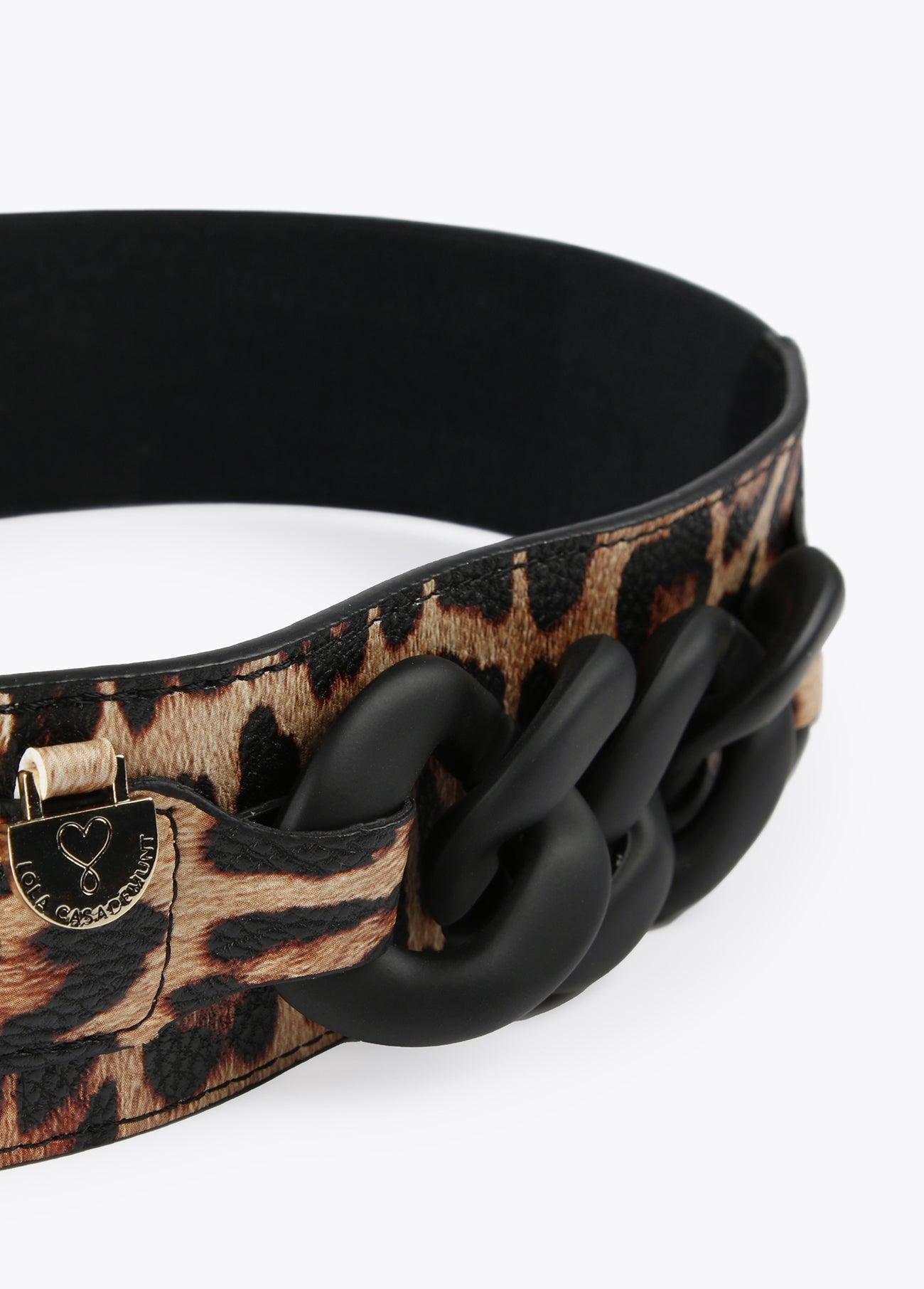 12407006-Animal print and chain elastic belt-Printed