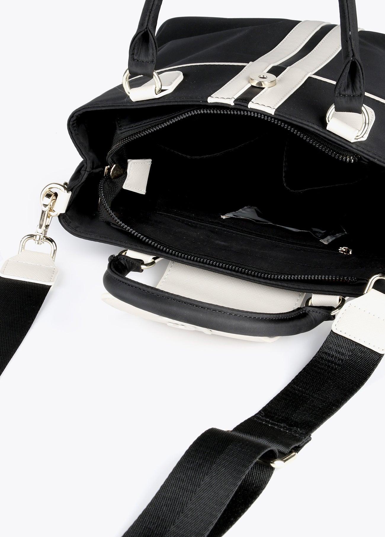 12419005-Bowling bag with neon details-Black