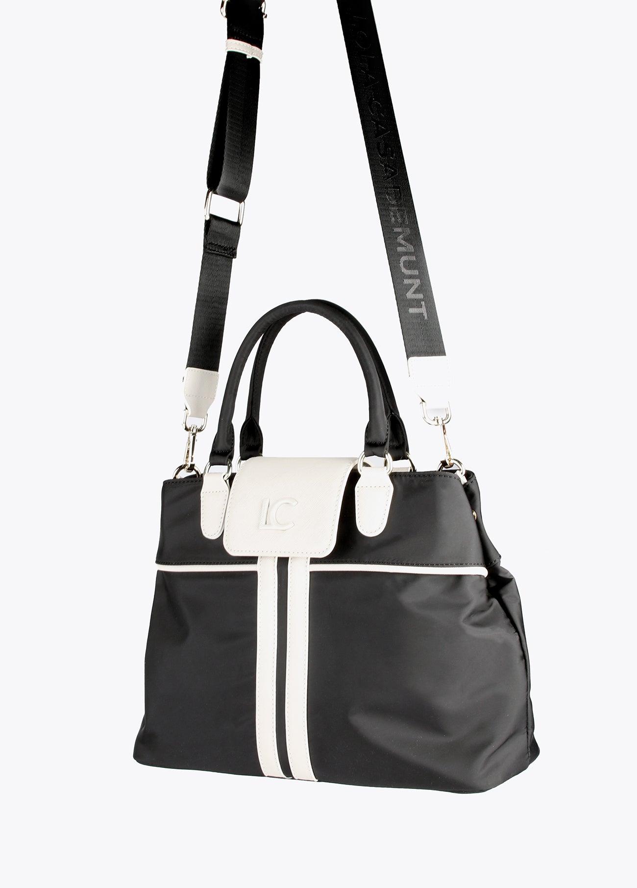 12419005-Bowling bag with neon details-Black