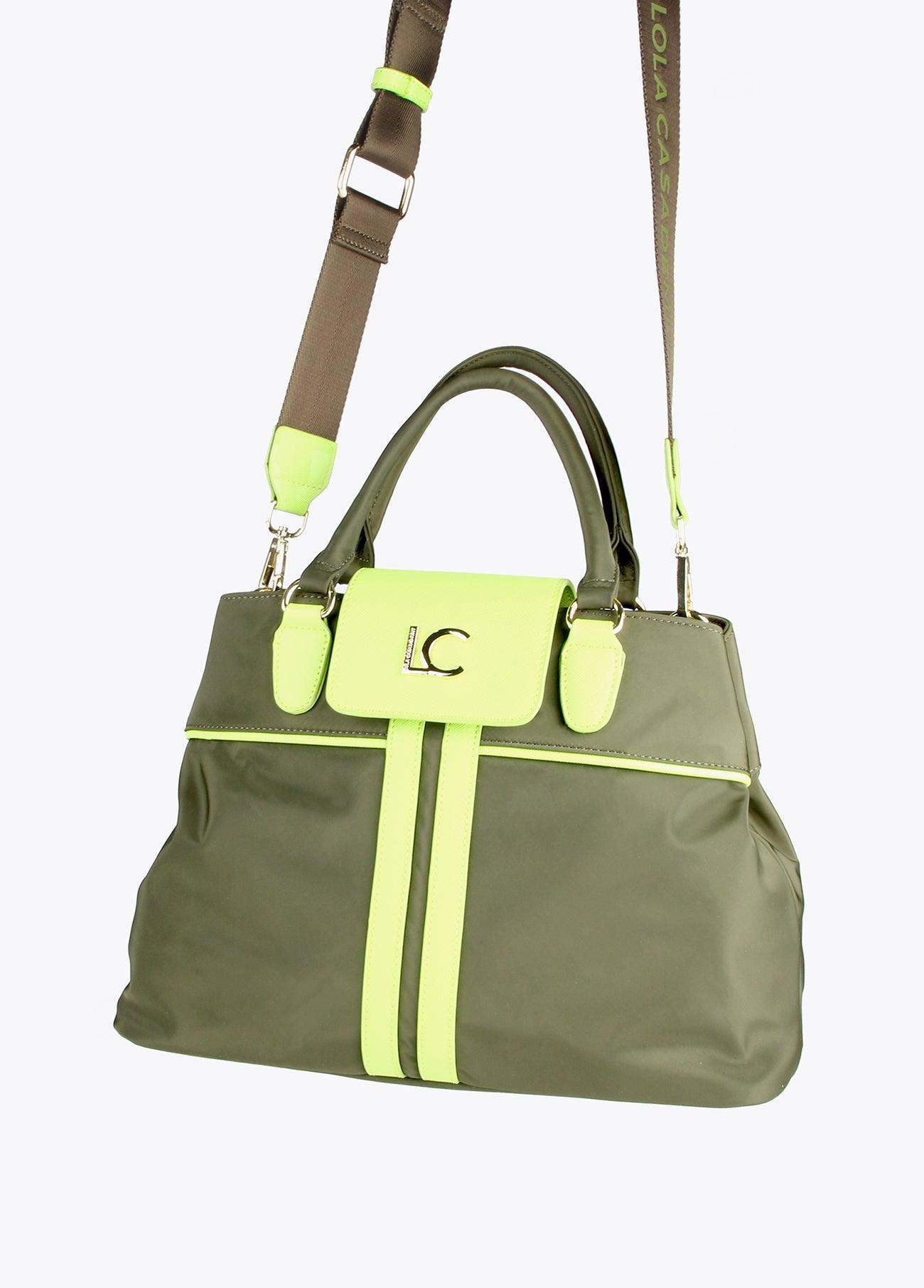 12419005-Bowling bag with neon details-Green