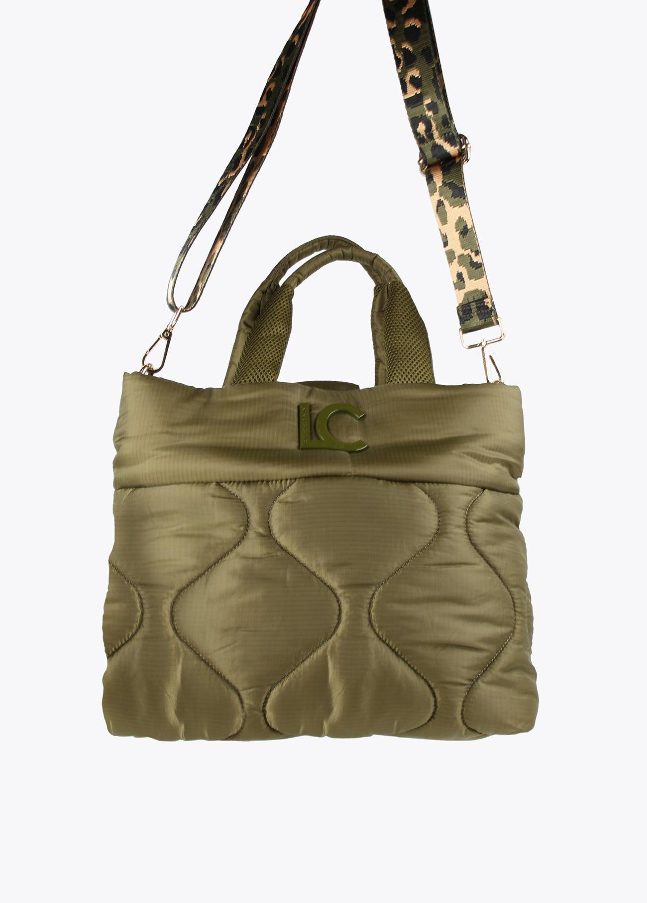 12427018-Quilted crossbody bag  -Kaki