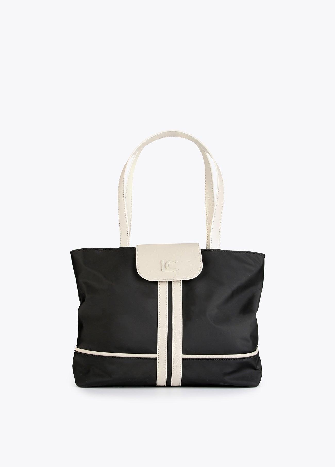 12428020-Tote bag with neon details-Black