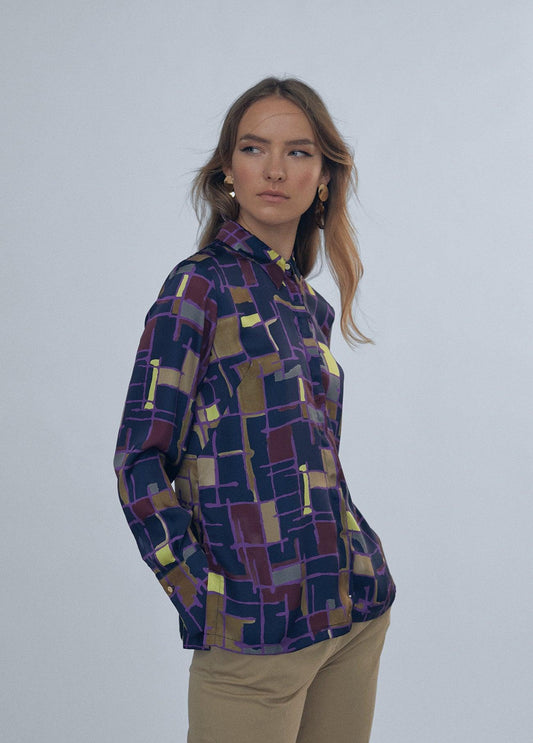 12460026-Flowing printed shirt-Multi