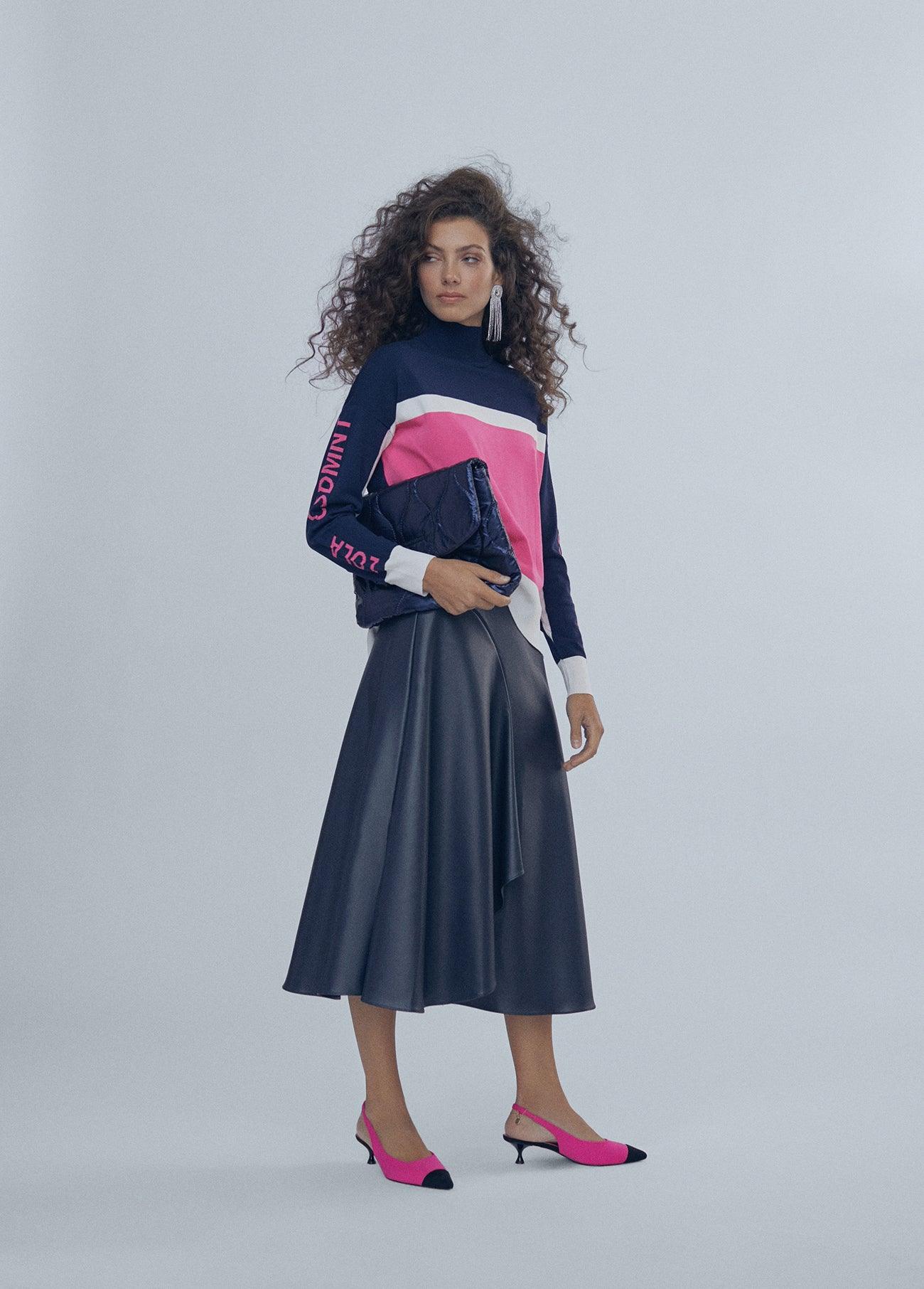 12461015-Two-tone sweater-Pink