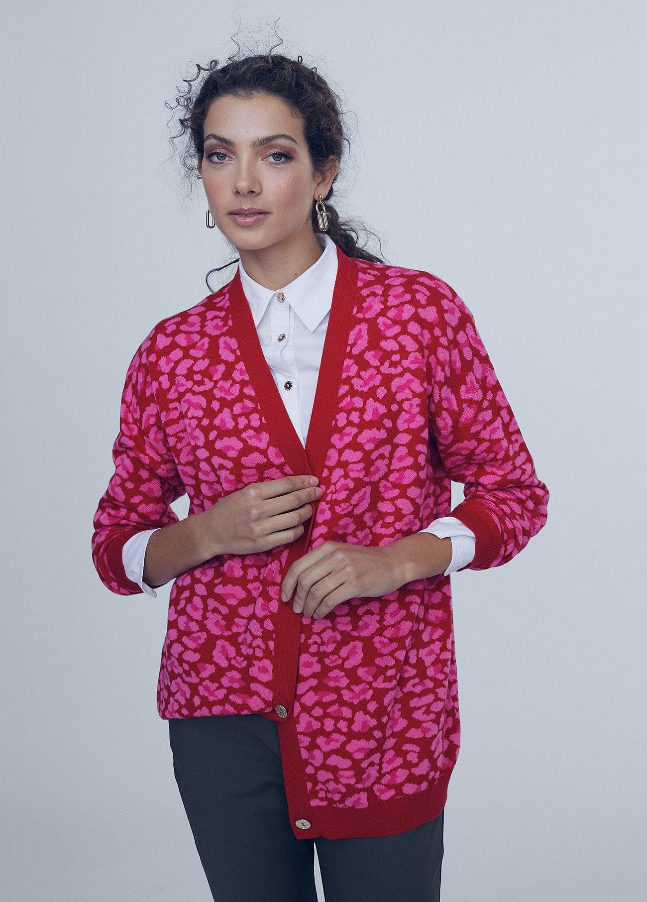 12461018-Animal print cardigan-Multi