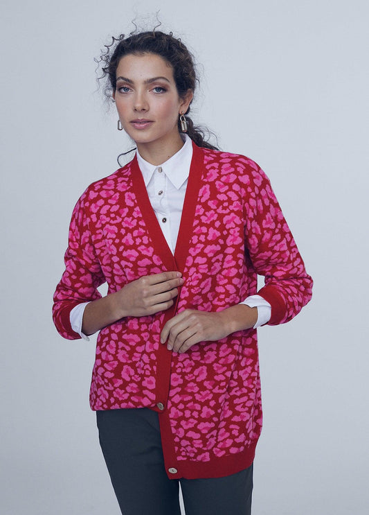 12461018-Animal print cardigan-Multi