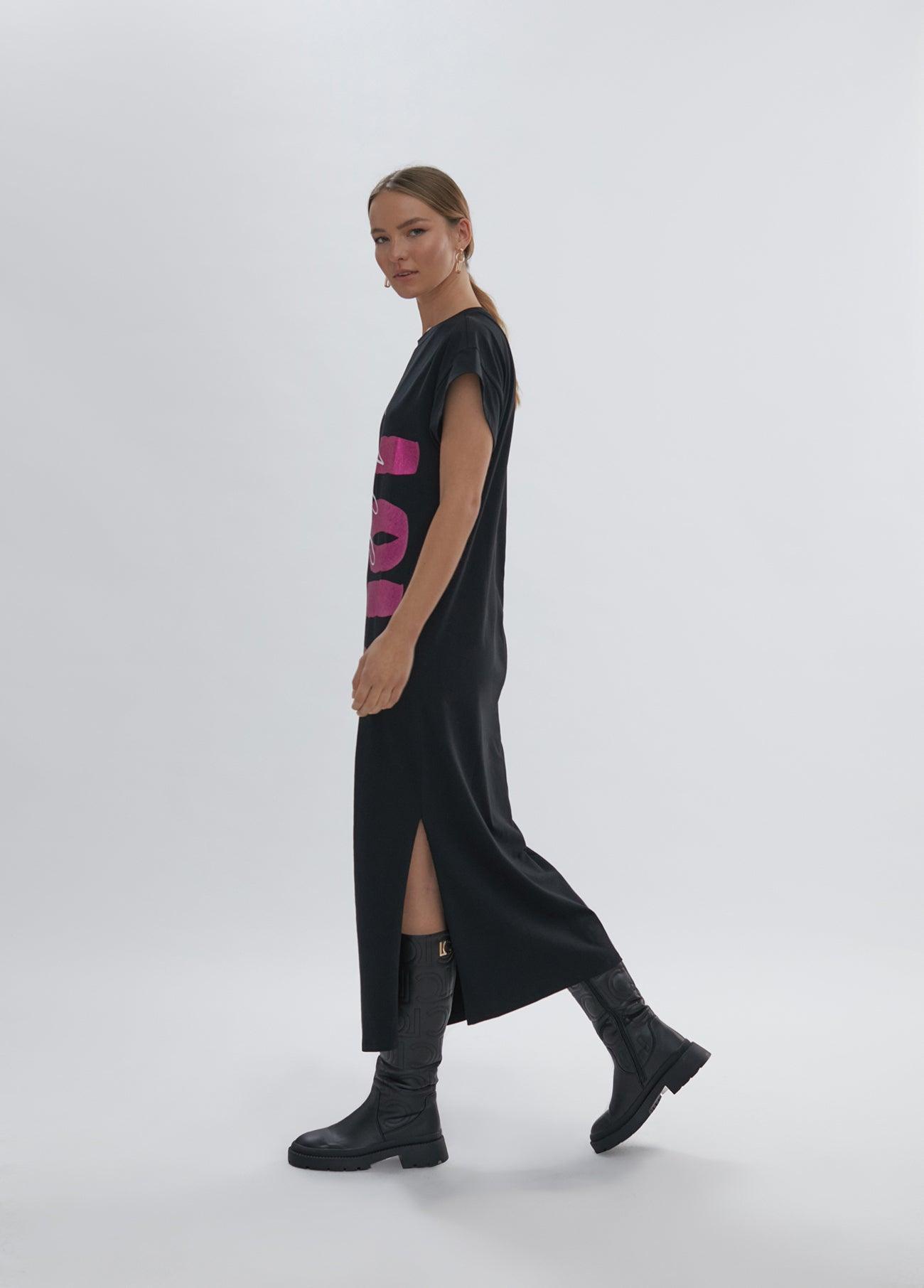 12462022-Midi “Lola Addicted” T-shirt-Black