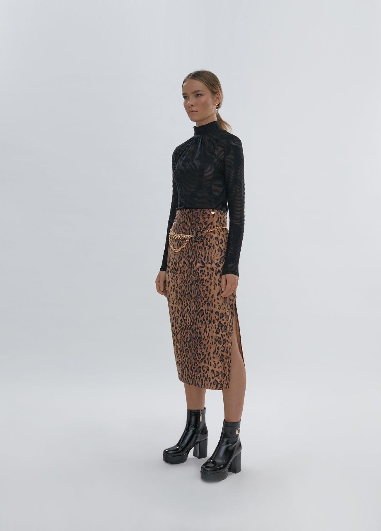 12468003-Animal print skirt-Multi