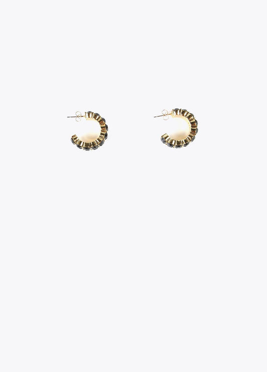 32410003-Hoop earrings with multicoloured crystals-Black