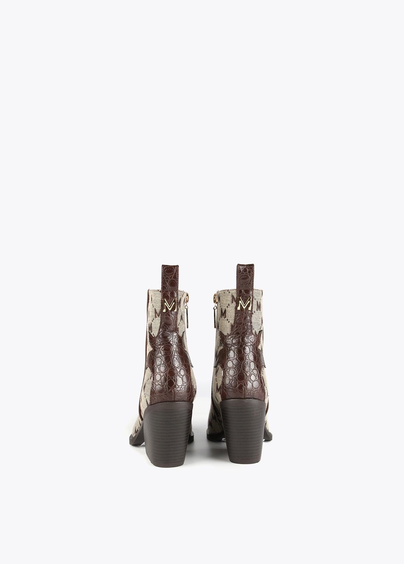 32434005-Logo cowboy ankle boots-Beige