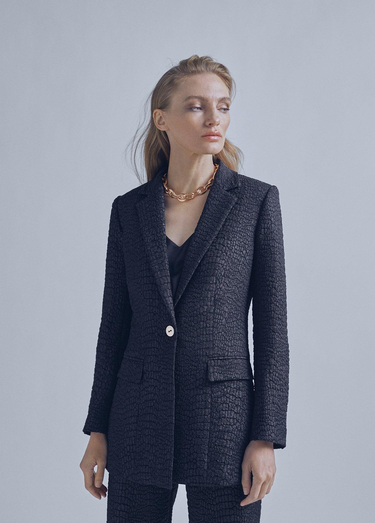 32463005-Textured blazer-Black