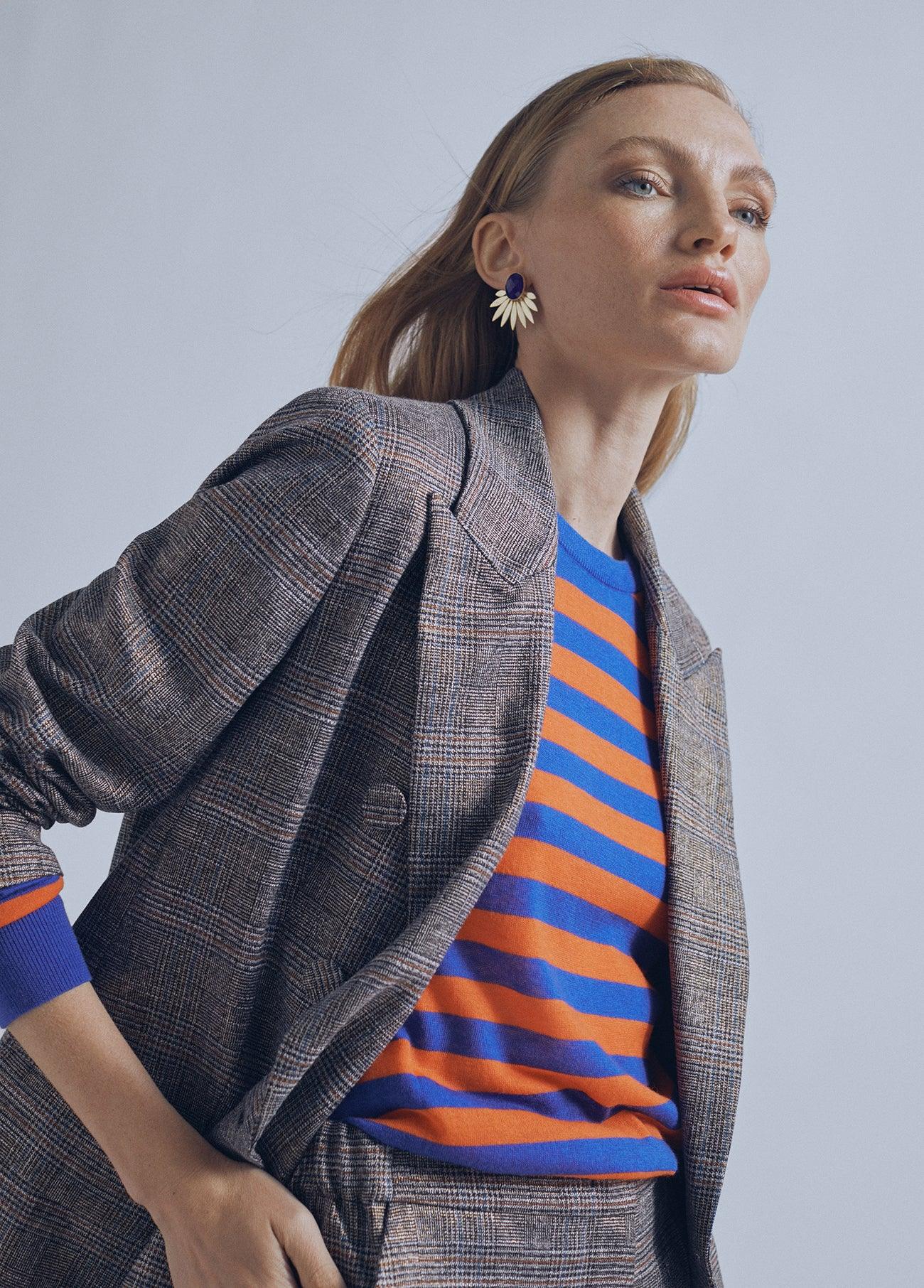 32463008-Lurex check blazer-Multi