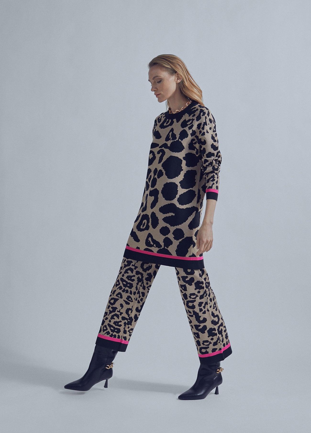 32467012-Animal print culottes-Multi