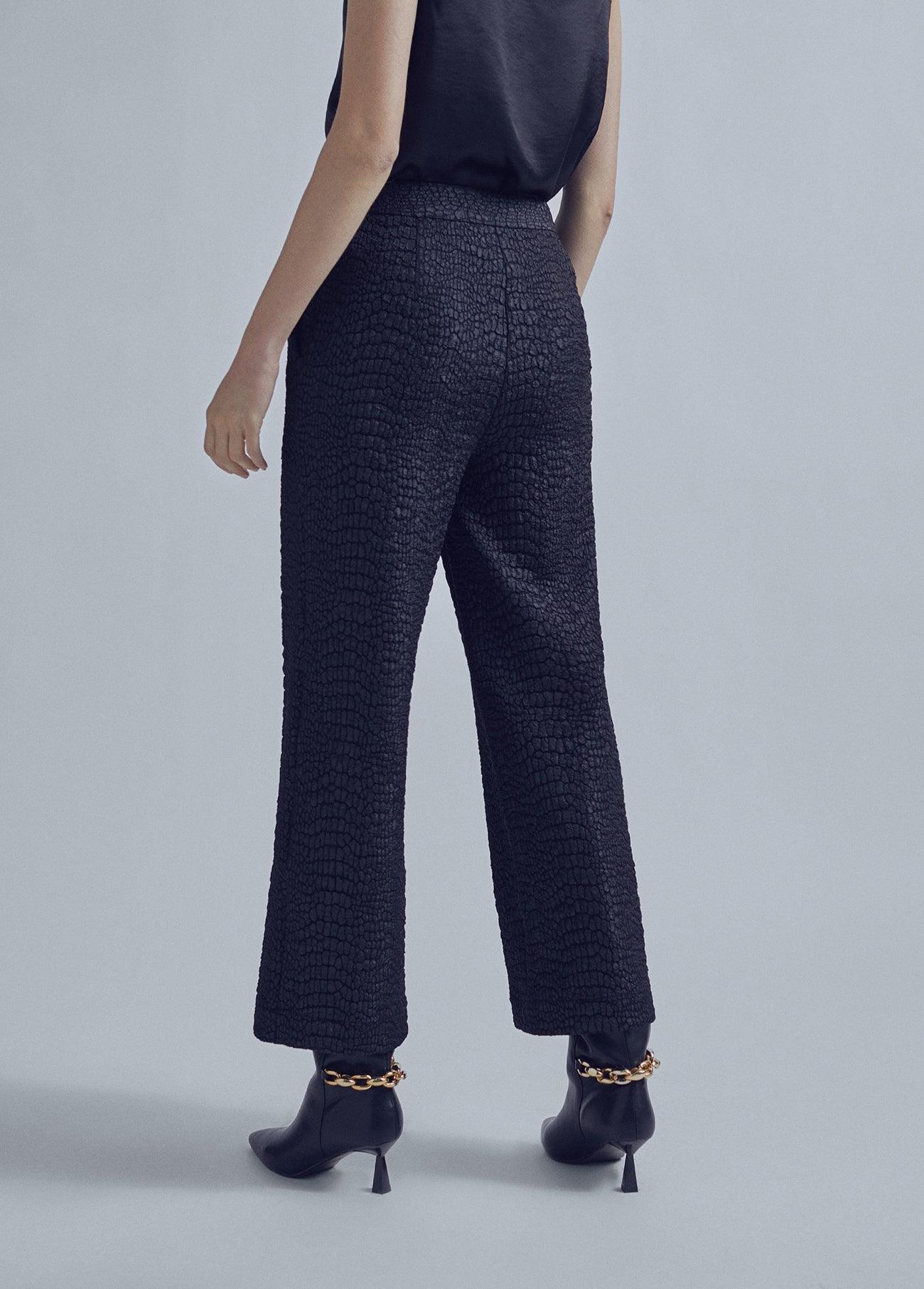 32467013-Textured culottes-Black