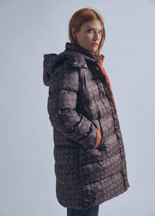 32470020-Three-quarter sleeve coat-Brown