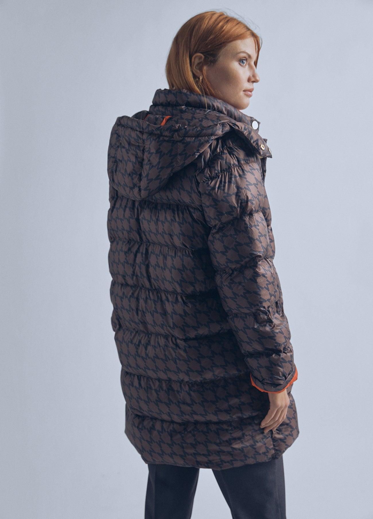 32470020-Three-quarter sleeve coat-Brown