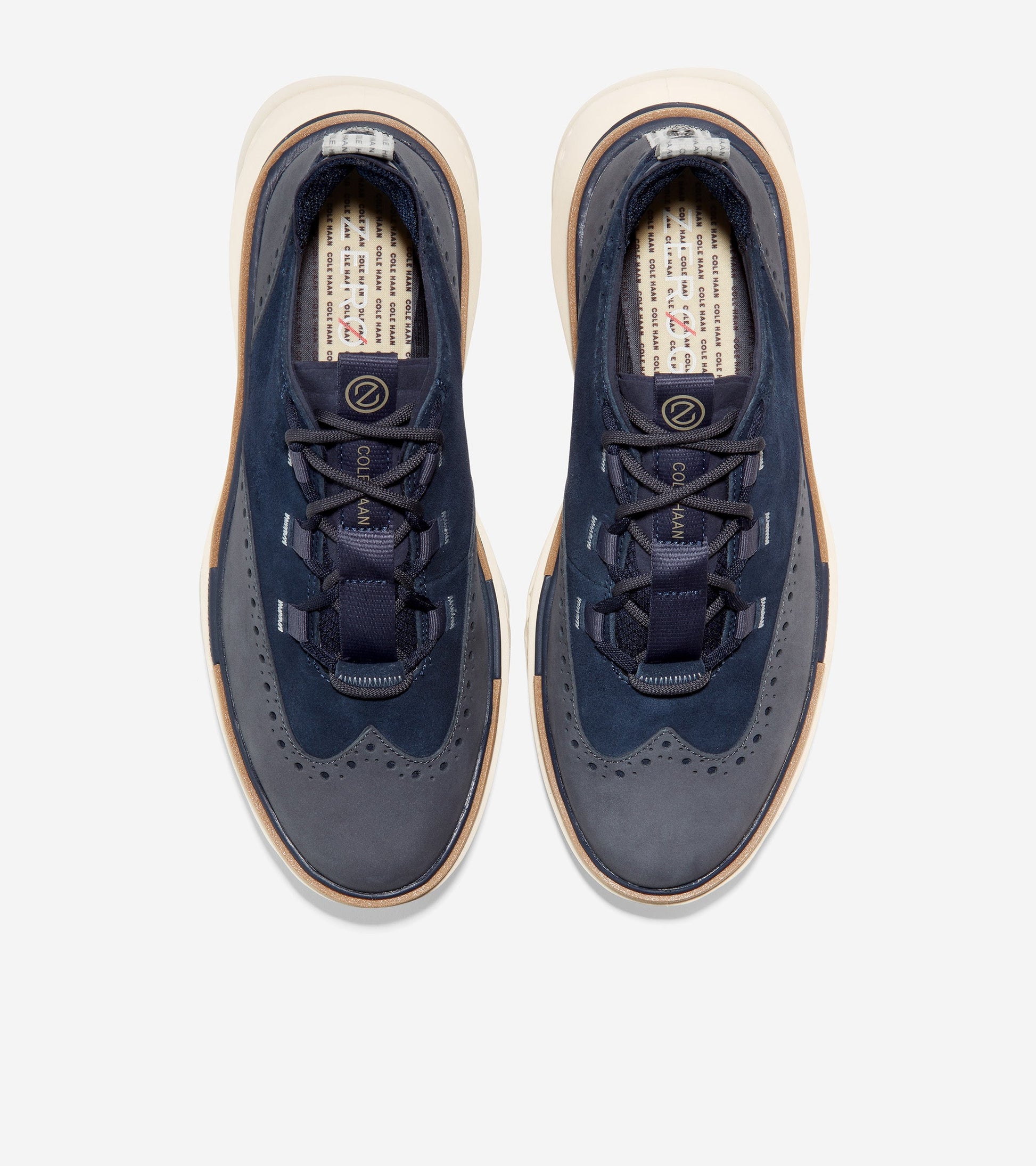 c36507-Men's 5.ZERØGRAND Wingtip Oxford-Navy Blazer-Ivory