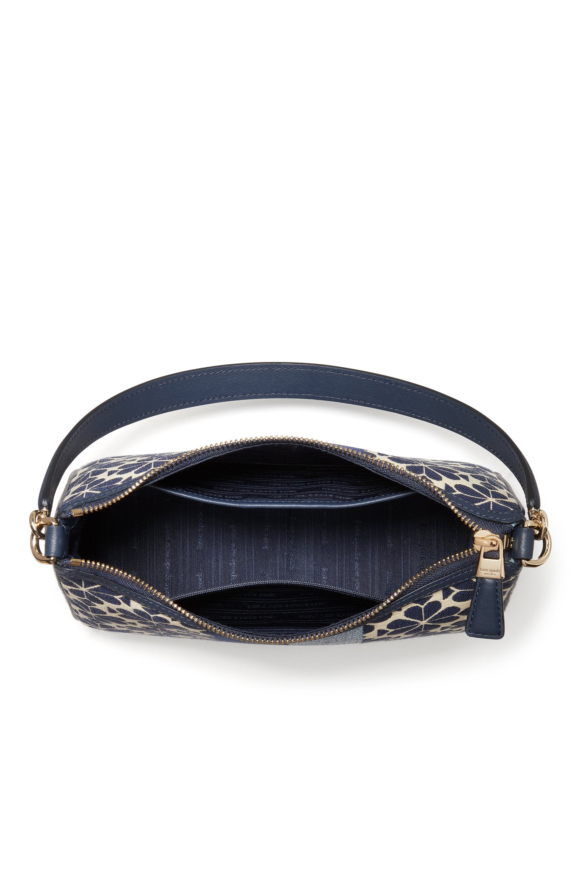 K9033-spade flower jacquard stripe sam small convertible shoulder bag-Blue Multicolor