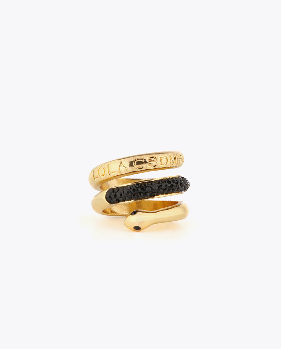 Snake ring with rhinestones