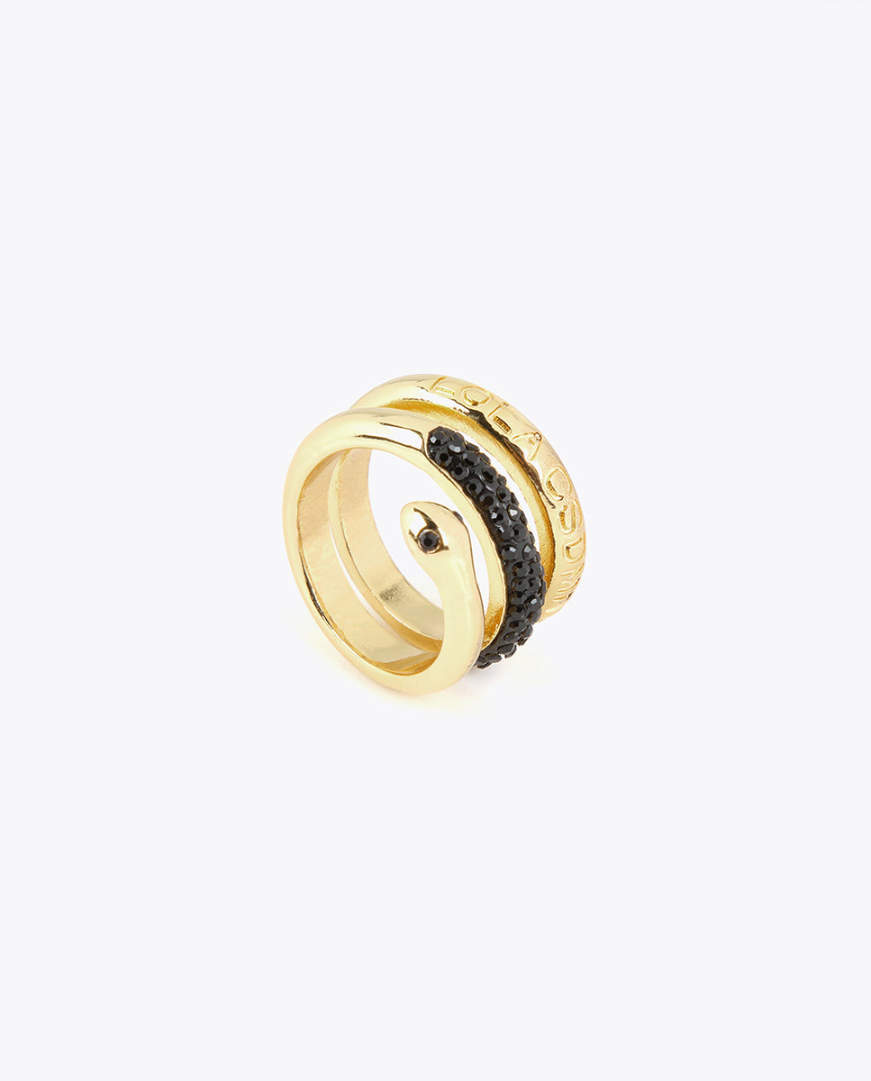Snake ring with rhinestones