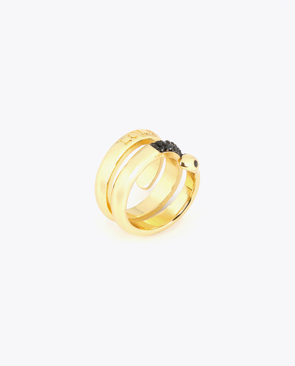 Snake ring with rhinestones