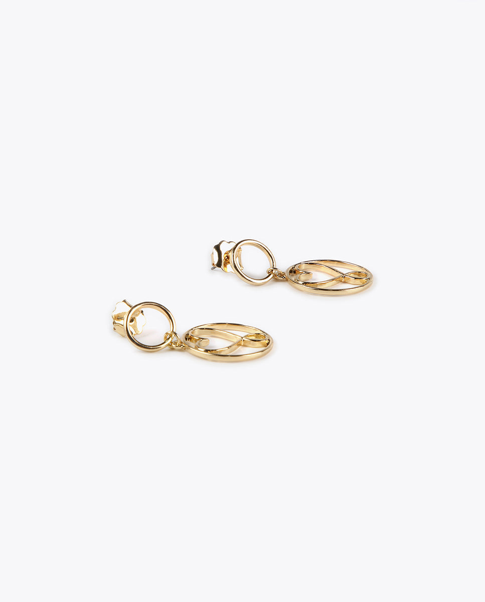 Circle earrings with infinity heart