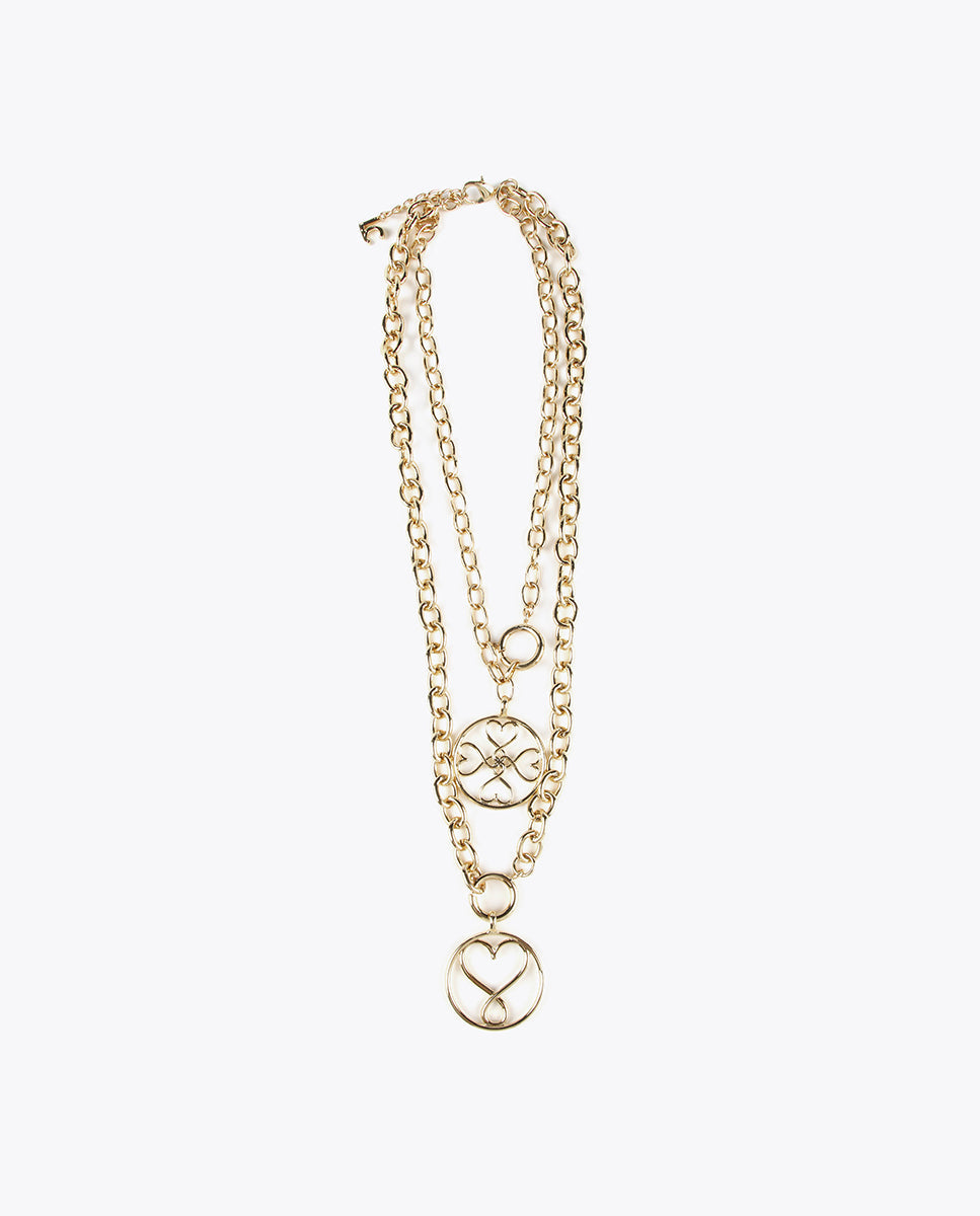 Double necklace with medallion