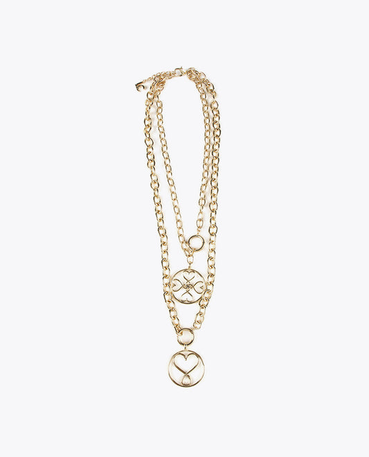Double necklace with medallion