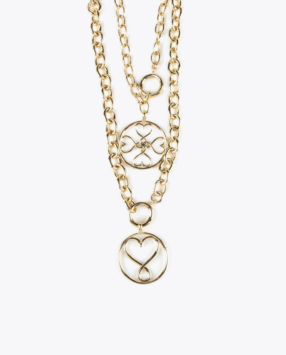 Double necklace with medallion