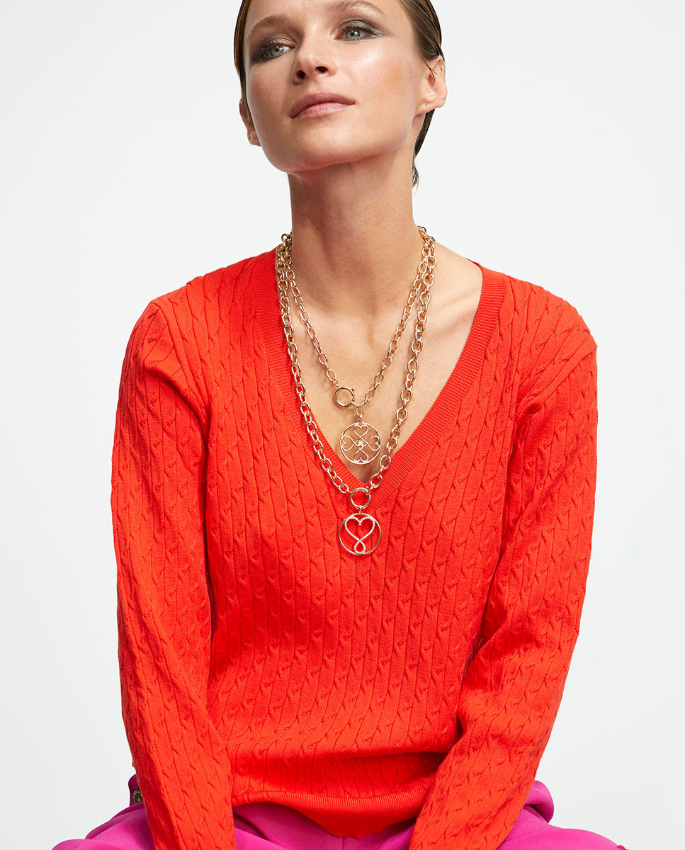 Double necklace with medallion