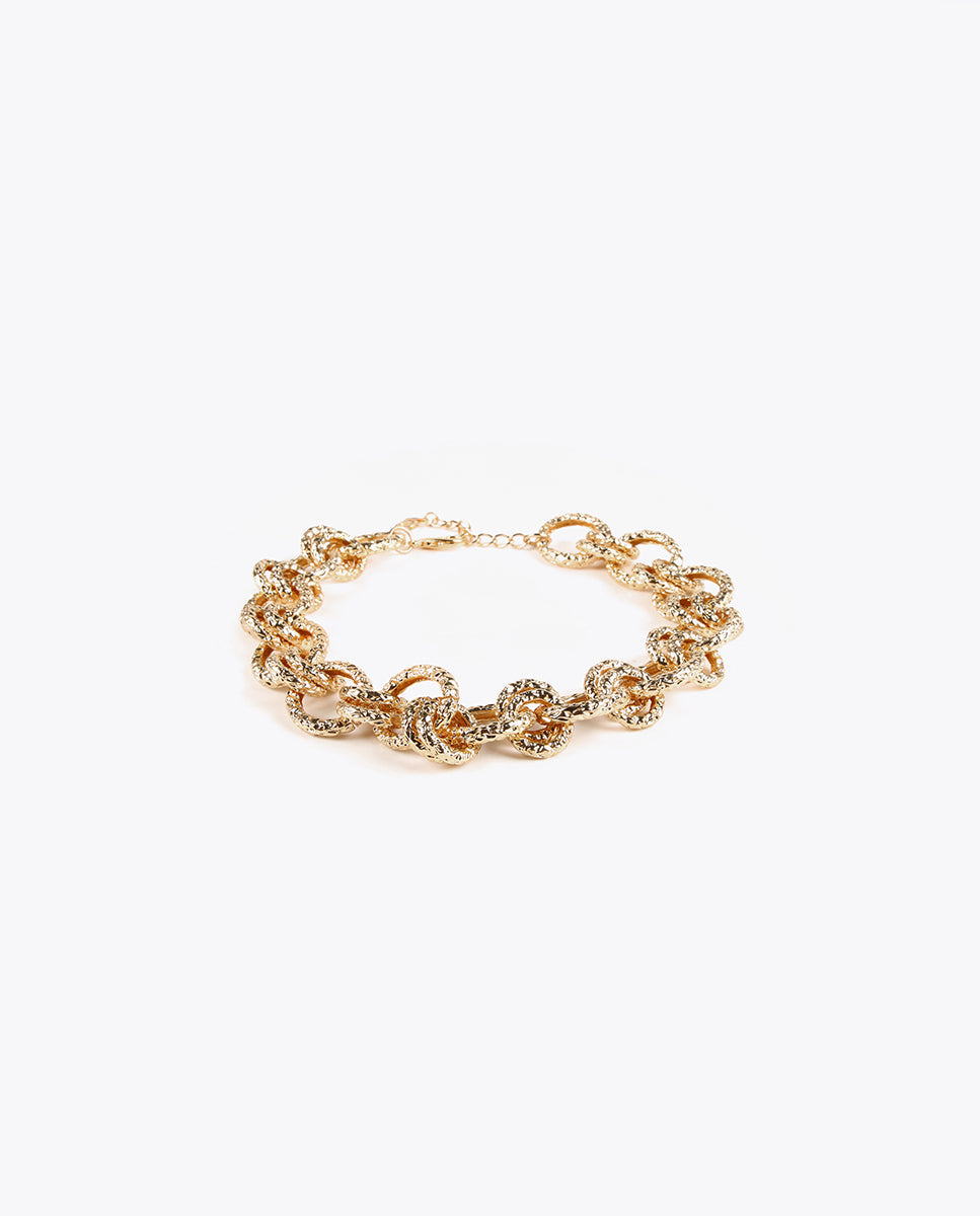 Textured gold-toned choker necklace