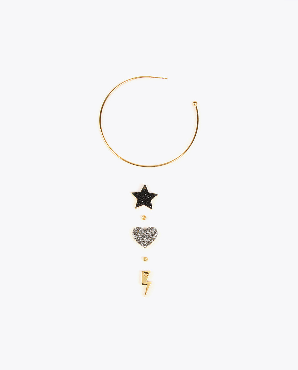 Charm hoop earrings