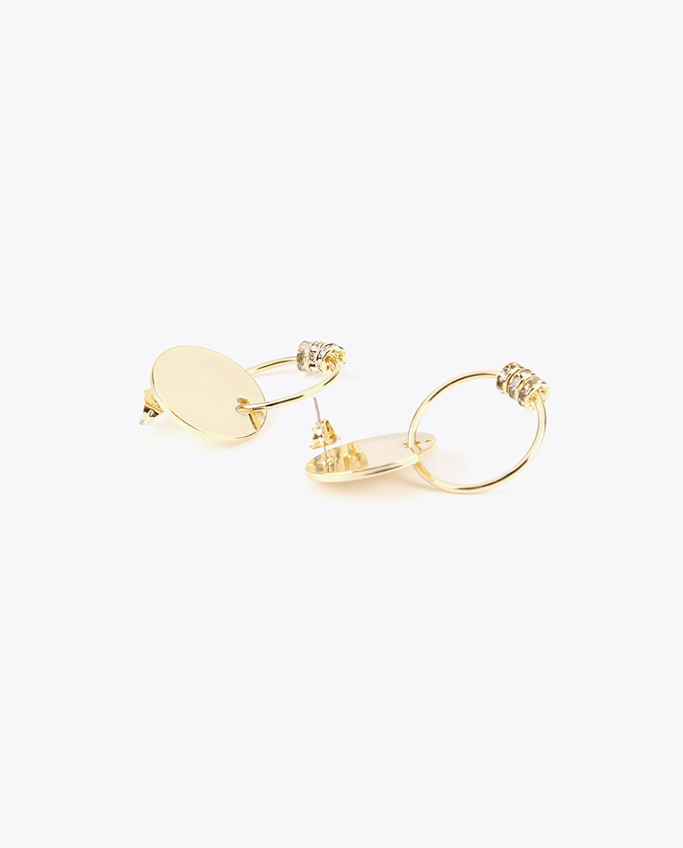 Stud and hoop earrings with charms