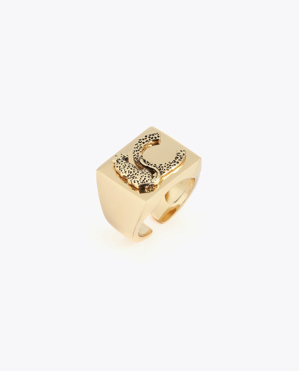Signet ring with animal logo