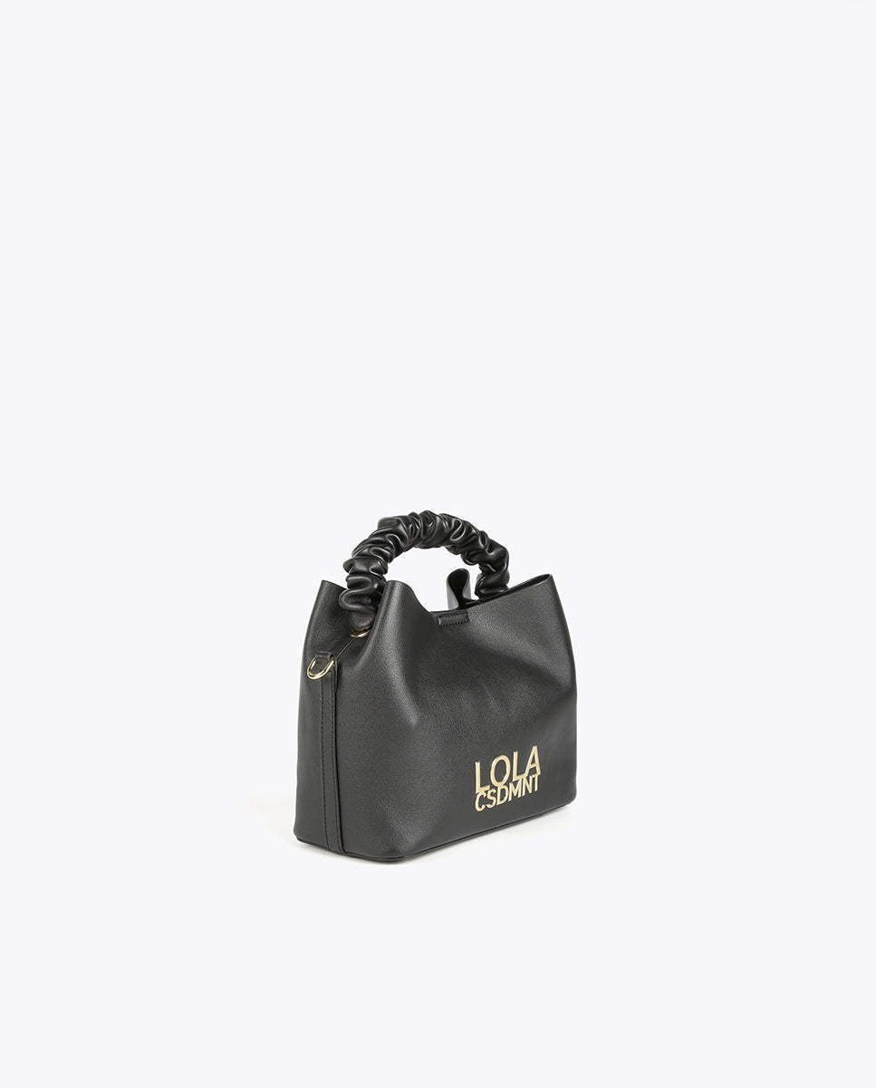 Crossbody bag with gathered strap