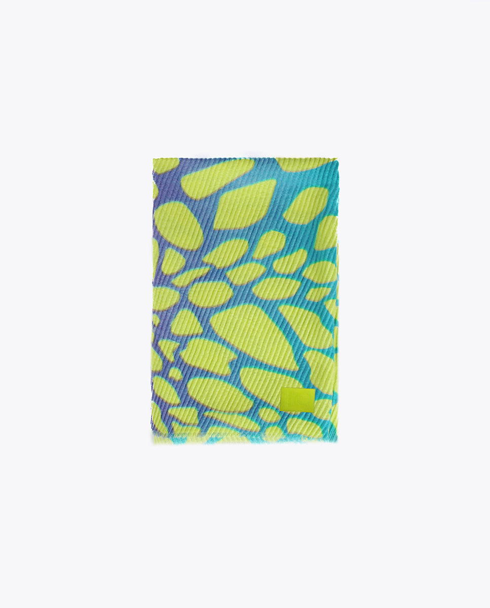Pleated animal print scarf