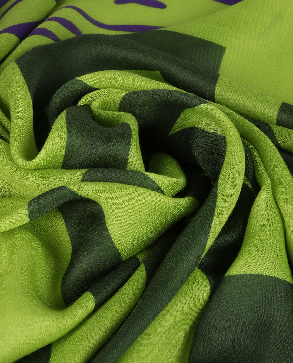 Maxi logo and animal print scarf